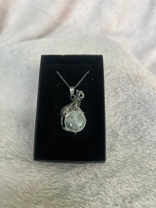 Clear quartz leopard