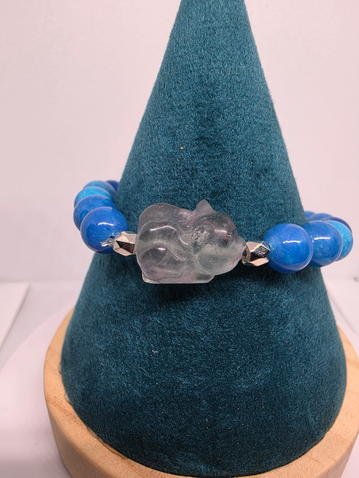 Blue jade 9 tail fox Bracelet
