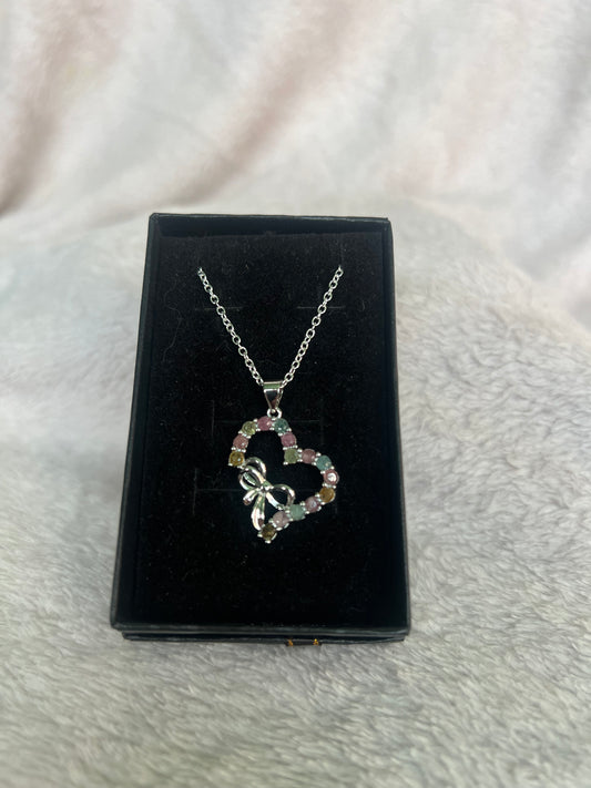rainbow tourmaline heart
