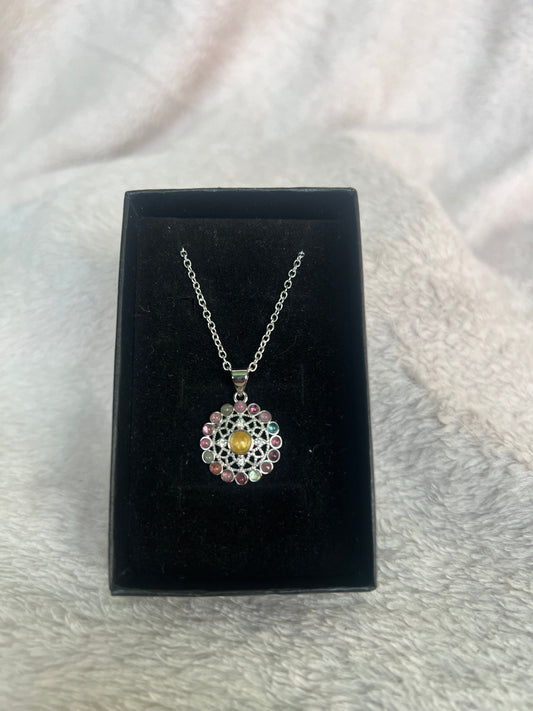 rainbow tourmaline pendant