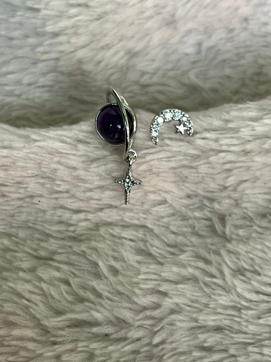 Amethyst 925 stud