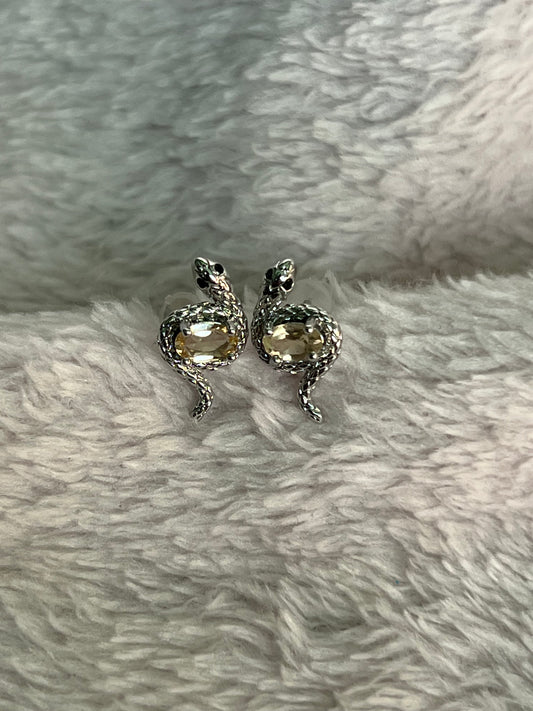 Citrine 925 snake studs