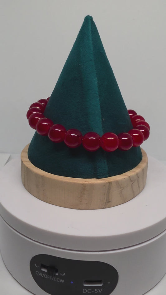 Red jade leaf bracelete 7inches