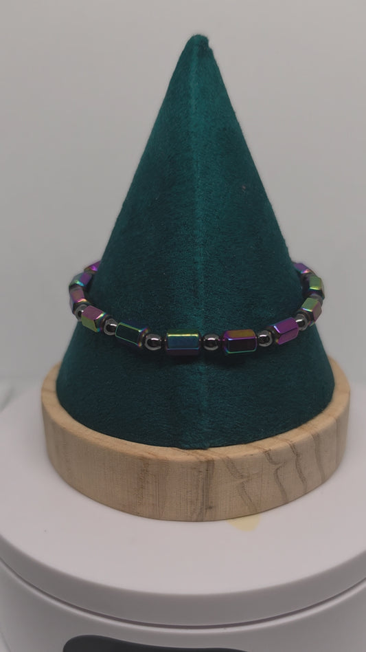 Rainbow hematite bracelet