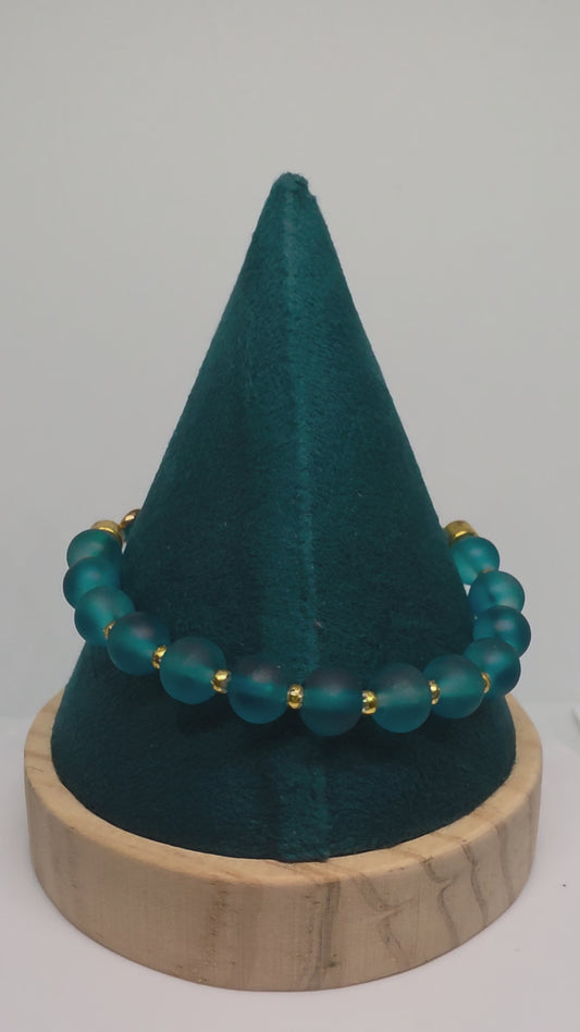 blue and gold glass